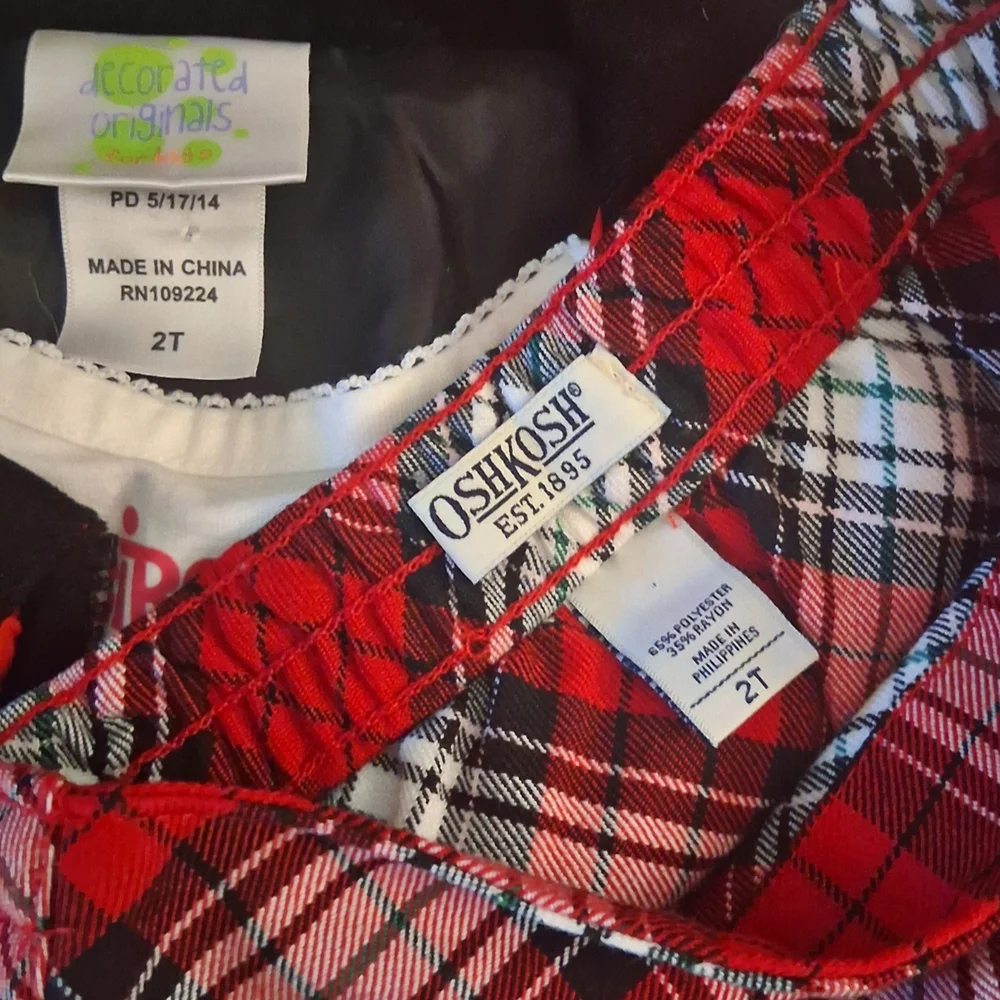 OshKosh B'gosh Red and Black Plaid Kids Costume